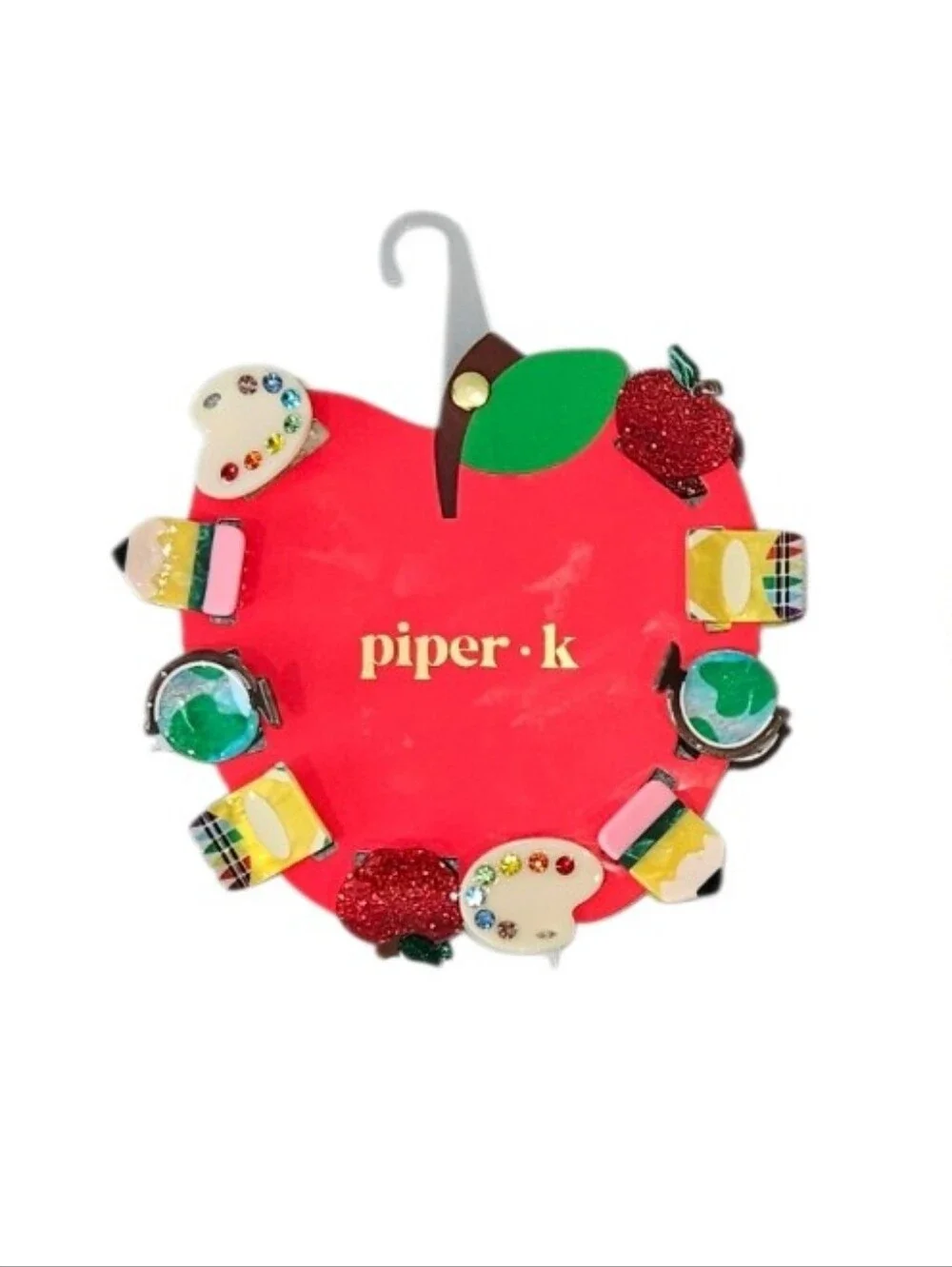 Piper K NWT School-Themed Mini Hair Clips – Viral Enamel Collection 📚🍎✏️